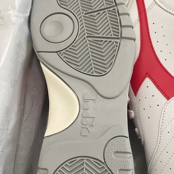 Diadora Maverick White Red Classic Look Men's Size Leather C5322 - Picture 8 of 8